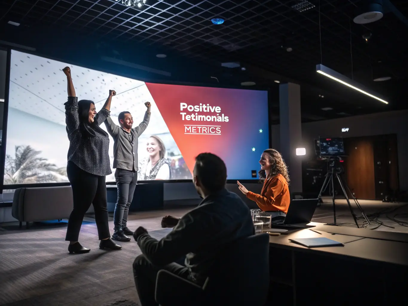 An image showcasing successful marketing campaigns and client testimonials, highlighting positive outcomes and client satisfaction.